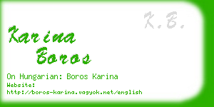 karina boros business card